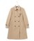 コットンポリエステルギャバジン ロング トレンチコート
