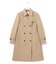コットンポリエステルギャバジン ロング トレンチコート