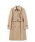 コットンポリエステルギャバジン ロング トレンチコート