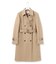 コットンポリエステルギャバジン ロング トレンチコート