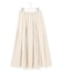【SLOW/洗える】コットンナイロンストライプ タックフレア スカート