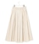 【SLOW/洗える】コットンナイロンストライプ タックフレア スカート