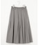 【SLOW/洗える】コットンナイロンストライプ タックフレア スカート