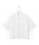 【SLOW/洗える】リネンコットン 半袖クロップドシャツ