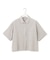 【SLOW/洗える】リネンコットン 半袖クロップドシャツ