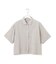 【SLOW/洗える】リネンコットン 半袖クロップドシャツ