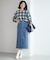 【洗える】23区DENIM ベルベットストレッチ Aライン スカート