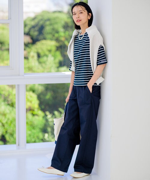 Oggi4月号掲載/一部店舗限定】Armor-lux 5分袖 ボーダー カットソー 