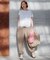 【Oggi4月号掲載/洗える】シルキーストレッチ パラシュートパンツ