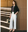 【CLASSY.6月号掲載/洗える】リネンレーヨンストレッチ ワイドパンツ