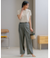 【CLASSY.6月号掲載/洗える】リネンレーヨンストレッチ ワイドパンツ