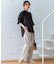 【CLASSY.6月号掲載/洗える】リネンレーヨンストレッチ ワイドパンツ