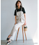 【洗える】リネンレーヨンストレッチ ドロスト パンツ