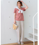 【洗える】リネンレーヨンストレッチ ドロスト パンツ