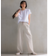 【洗える】リネンレーヨンストレッチ ドロスト パンツ