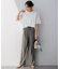 【洗える】リネンレーヨンストレッチ ドロスト パンツ