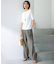 【洗える】リネンレーヨンストレッチ ドロスト パンツ