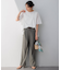 【洗える】リネンレーヨンストレッチ ドロスト パンツ