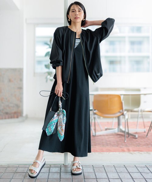 23区 ニジュウサンク シアータンブラー ブルゾン アウター 38 23区(ニジュウサンク)の【速乾性/接触冷感】シアータンブラー