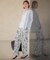 【洗える】スリークボタニカルプリント ドロスト パンツ