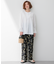 【洗える】スリークボタニカルプリント ドロスト パンツ
