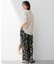 【洗える】スリークボタニカルプリント ドロスト パンツ