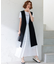 【CLASSY.6月号掲載/洗える】リネンレーヨンストレッチ ジレ