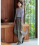 【洗える】ドライ2WAYストレッチ チェック ワイドパンツ