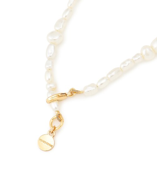 646新品23区パールリングネックレス￥9900ゴールド K10イエローゴールド淡水パールネックレス（7.5mm）(RPN844-002