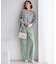 【洗える】23区DENIM ベルベットストレッチ ワイドパンツ