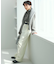 ナチュラルストレッチサキソニー タック ワイドパンツ