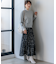 【洗える】モノクロトーンプリント スカート