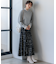 【洗える】モノクロトーンプリント スカート