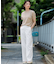 【Oggi5月号掲載/洗える】リネンレーヨンストレッチ ワイド パンツ