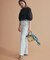 【Oggi5月号掲載/洗える】リネンレーヨンストレッチ ワイド パンツ