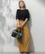 【Oggi5月号掲載/洗える】リネンレーヨンストレッチ ワイド パンツ