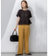 【Oggi5月号掲載/洗える】リネンレーヨンストレッチ ワイド パンツ