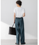 【Oggi5月号掲載/洗える】リネンレーヨンストレッチ ワイド パンツ