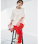 【洗える】リネンレーヨンストレッチ テーパード パンツ