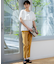 【洗える】リネンレーヨンストレッチ テーパード パンツ