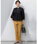 【洗える】リネンレーヨンストレッチ テーパード パンツ