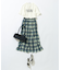 【WEB&一部店舗限定/洗える】手書き風チェックプリント ギャザー スカート