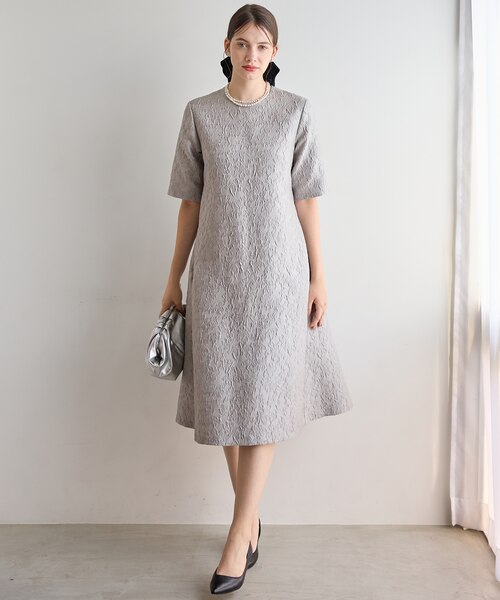 【新品】プープレ　ジャカードコート　白 SALE】フラワーカットジャガードコート（WOMENアウター・コート