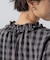【WEB&一部店舗限定】ブロックチェック フリル ブラウス