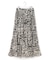【洗える】ハウンドトゥースアートプリント ギャザー スカート