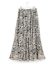 【洗える】ハウンドトゥースアートプリント ギャザー スカート