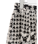 【洗える】ハウンドトゥースアートプリント ギャザー スカート