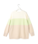 【洗える】ウールカシミヤ カラーブロック チュニック ニット