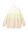 【洗える】ウールカシミヤ カラーブロック チュニック ニット