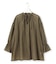 リネンミックスシアースラブ ギャザーブラウス